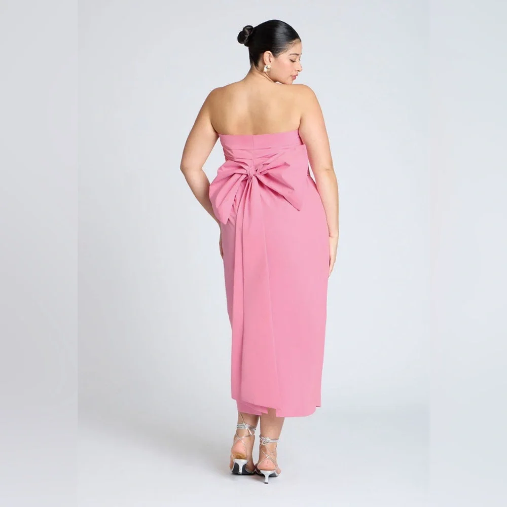 Pleated Bodice Bow Detail Dress